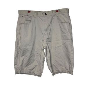 Paper Denim & Cloth Men's Shorts Vintage 90s Flat Front Bermuda Hi-Rise Beige 36